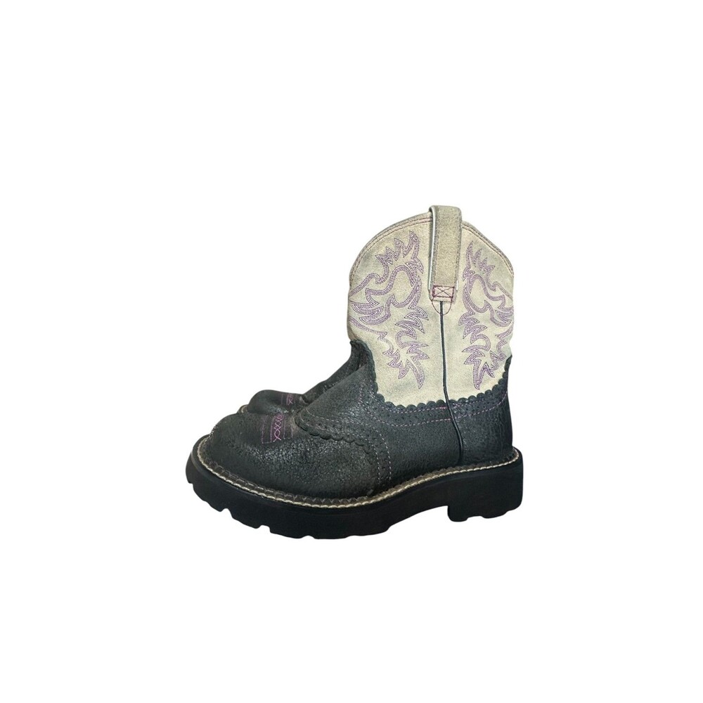 Ariat Women's Fatbaby Black Purple Cream Western Cowboy Boots Size 7 B